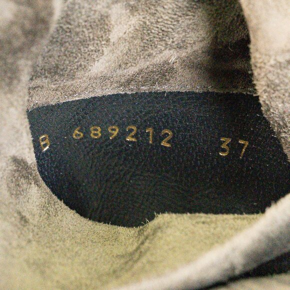 Saint Laurent Niki 85mm Green Suede Logo Heel Ankle Fold Boots 6.5US EUR37 - Picture 6 of 8